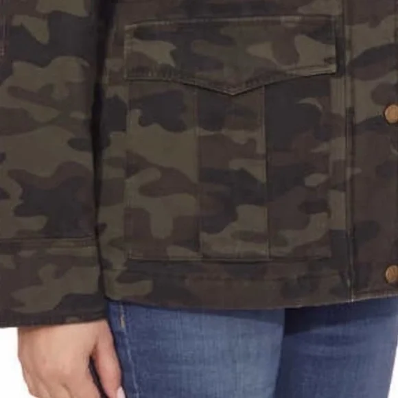 Lucky Brand Military Inspired Camo Chic Anorak Hooded Utility Jacket SZ L - Picture 6 of 9